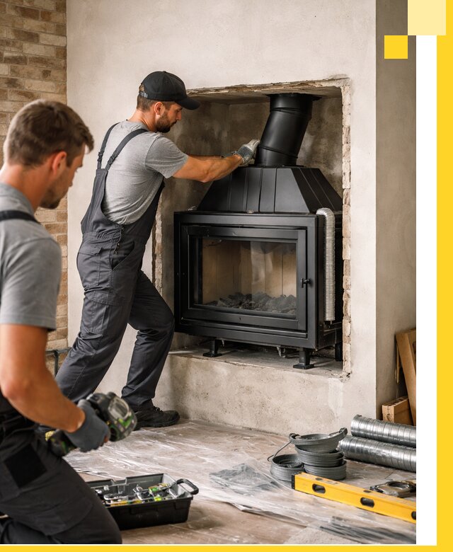 Установка каминных топок в Апшеронске: монтаж, подключение