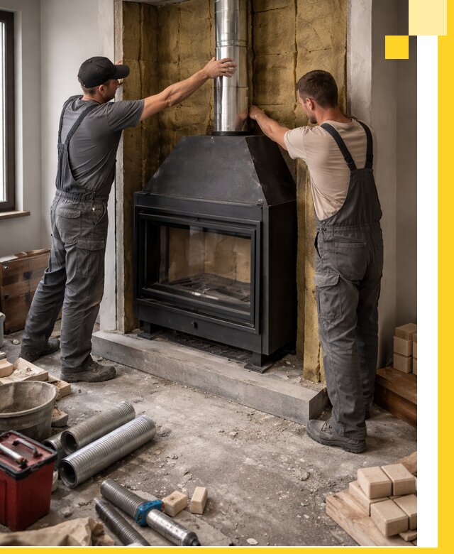 Изготовление и монтаж закрытых каминов в Апшеронске под ключ