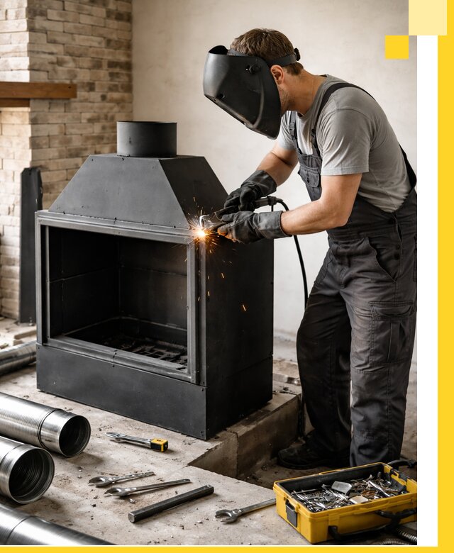 Продажа и установка металлических каминов в Апшеронске под ключ