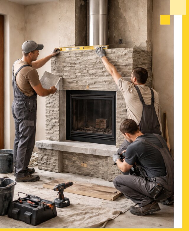 Профессиональный монтаж каминов под ключ в Апшеронске для дома