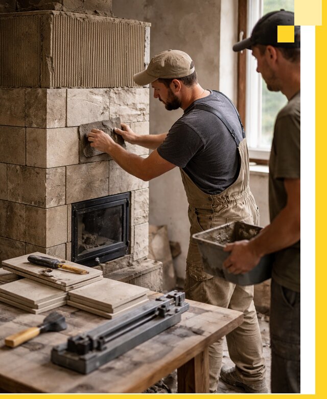 Профессиональная облицовка печей в Апшеронске: керамика и камень