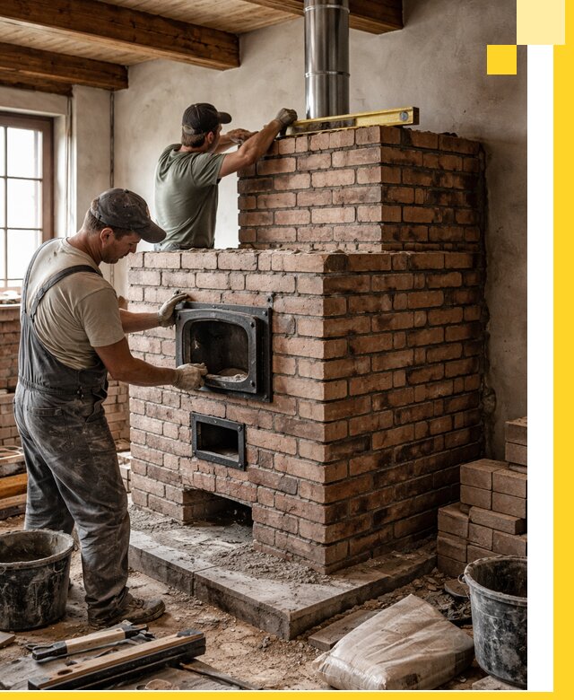 Печи для загородного дома под ключ в Апшеронске — монтаж и сервис