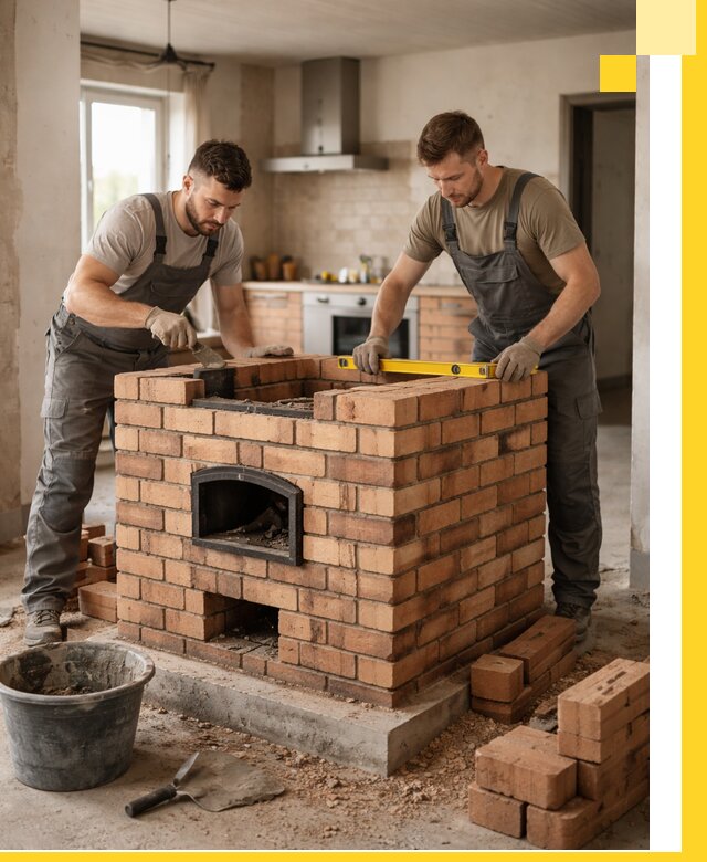 Установка и монтаж печей в частном доме в Апшеронске под ключ