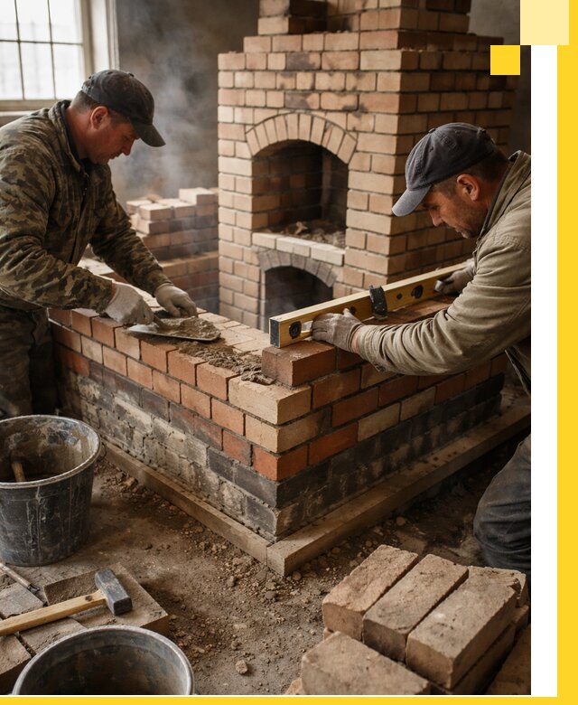 Изготовление и монтаж печей и каминов из кирпича в Апшеронске