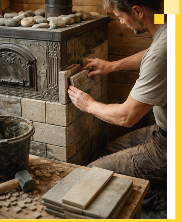 Облицовка банных печей в Апшеронске профессиональная отделка