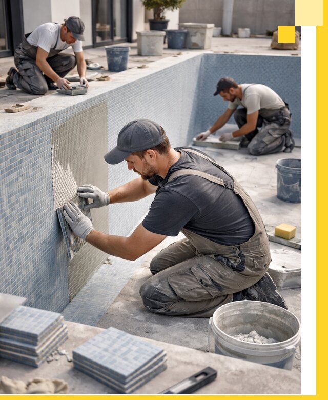 Облицовка бассейнов в Апшеронске плитка мозаика гидроизоляция