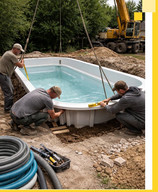 Установка и монтаж композитных бассейнов под ключ в Апшеронске