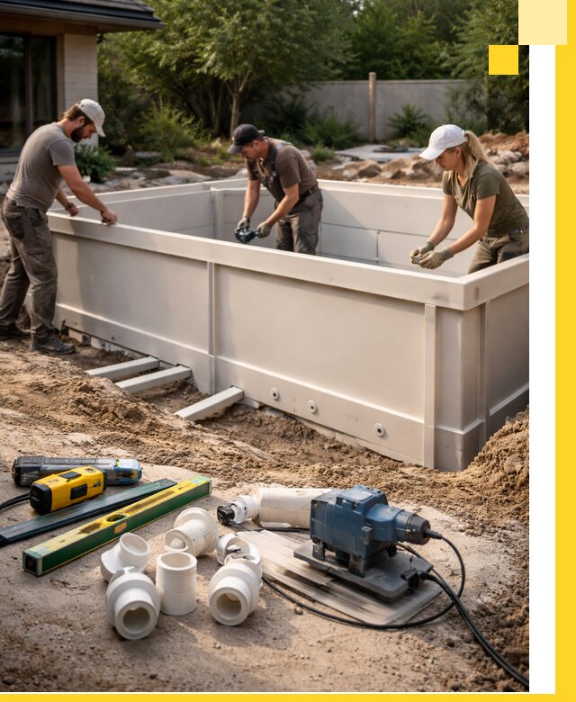 Установка полипропиленовых бассейнов под ключ в Апшеронске