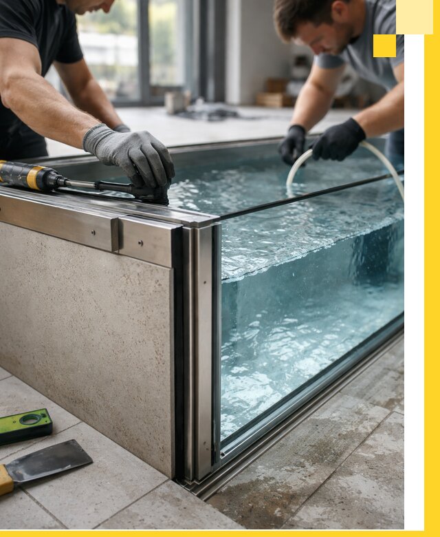 Проектирование и монтаж стеклянных бассейнов в Апшеронске