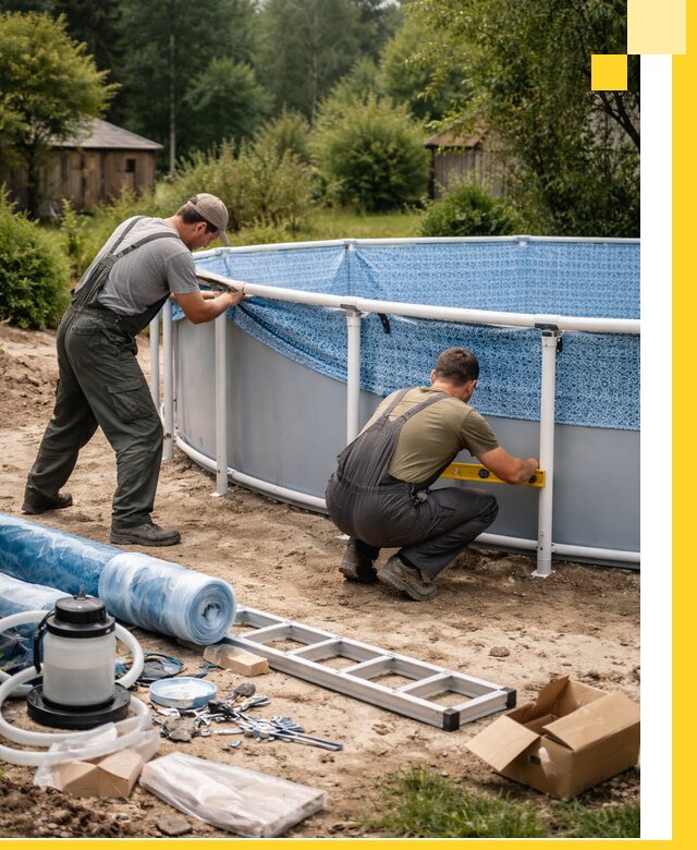 Установка и монтаж каркасных бассейнов в Апшеронске под ключ