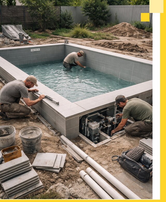 Строительство и монтаж бассейнов для дачи под ключ в Апшеронске