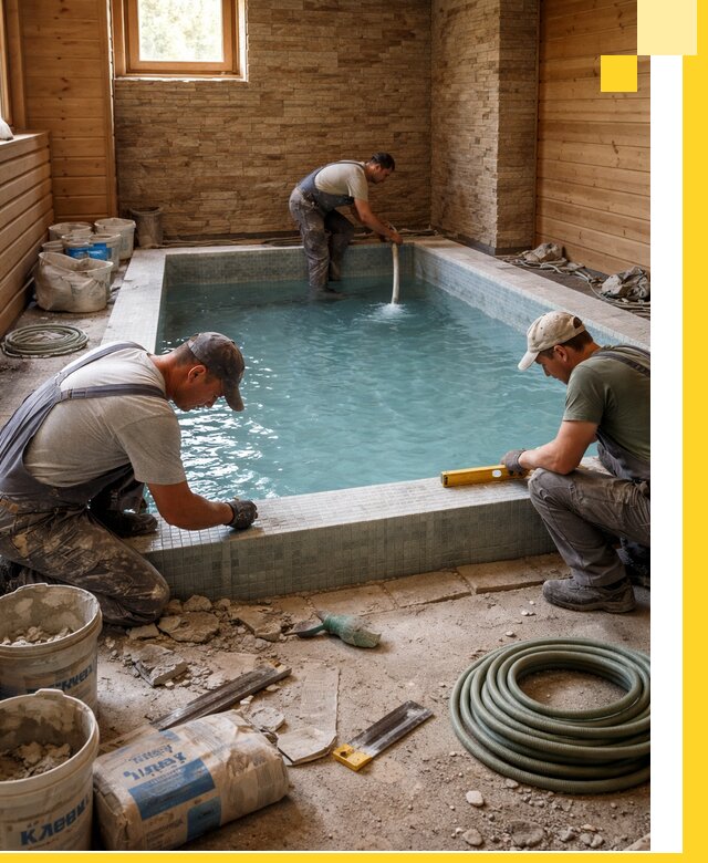 Проектирование и строительство бассейнов для бани в Апшеронске