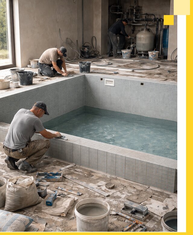 Строительство и монтаж бассейнов в помещении в Апшеронске