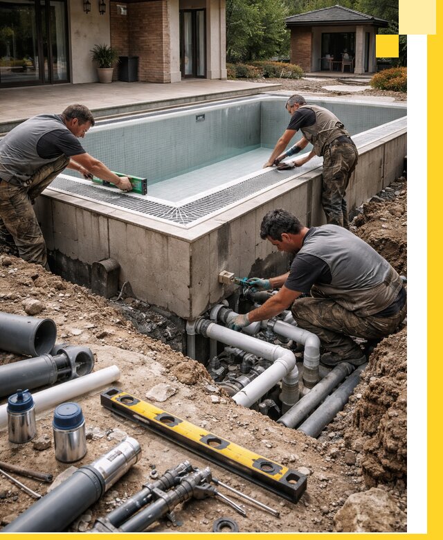 Строительство переливных бассейнов в Апшеронске под ключ