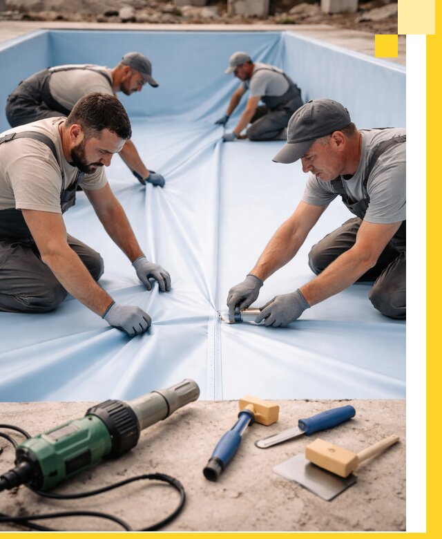 ПВХ пленка для бассейнов с монтажом и гарантией в Апшеронске