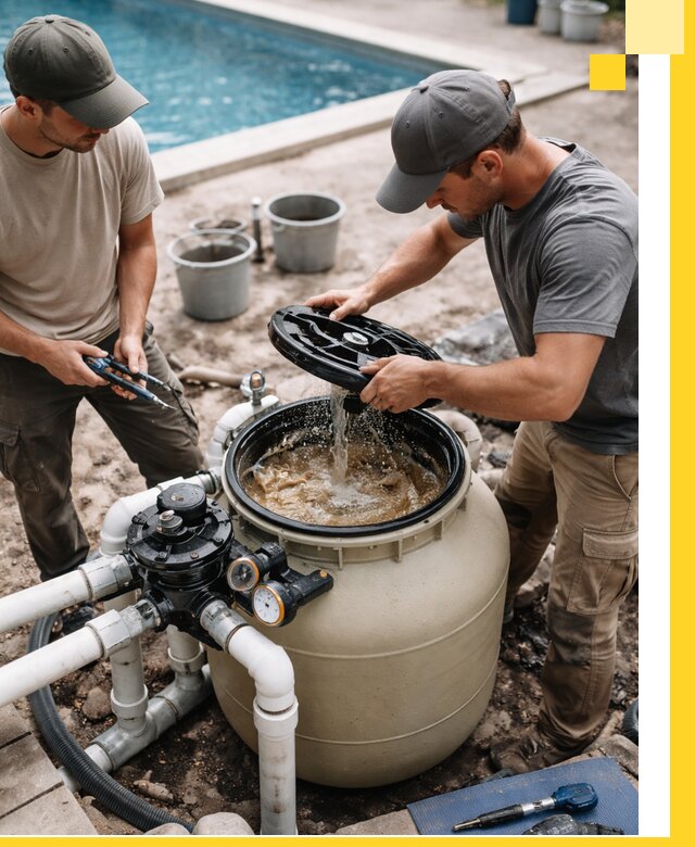 Установка и обслуживание песочных фильтров для бассейнов в Апшеронске