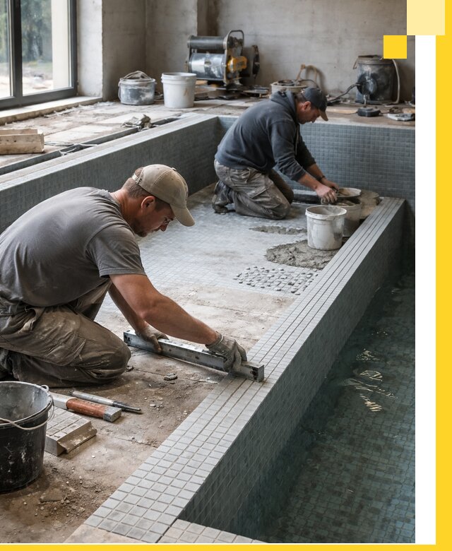 Строительство бассейна в частном доме в Апшеронске под ключ