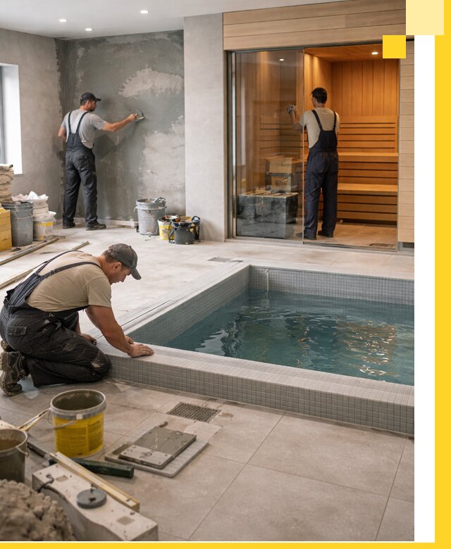 Проектирование и строительство сауны с бассейном в Апшеронске