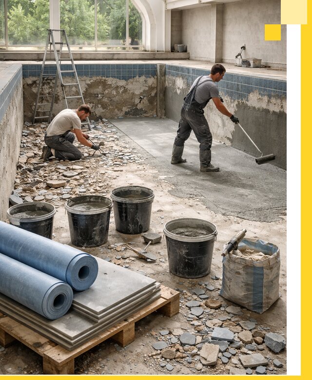 Реконструкция бассейнов в Апшеронске: ремонт, гидроизоляция