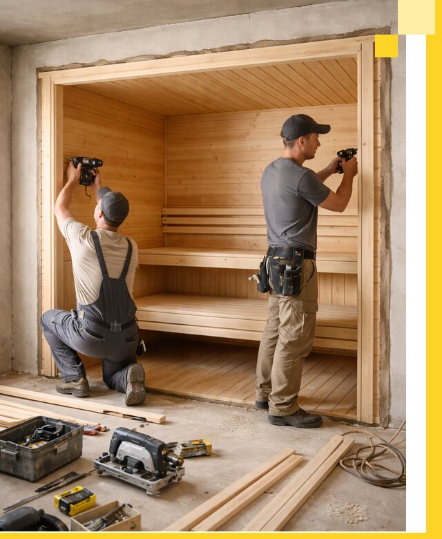 Монтаж саун под ключ в Апшеронске — проектирование и установка