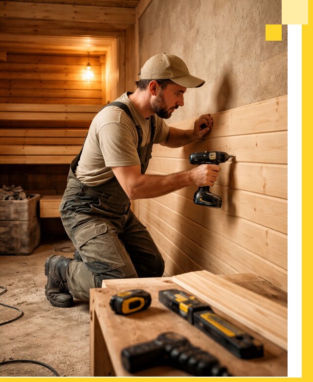 Профессиональная внутренняя отделка бани в Апшеронске под ключ