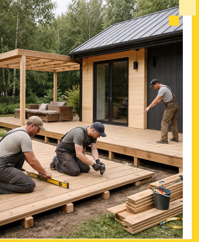 Строительство бань с террасой и бассейном под ключ в Апшеронске