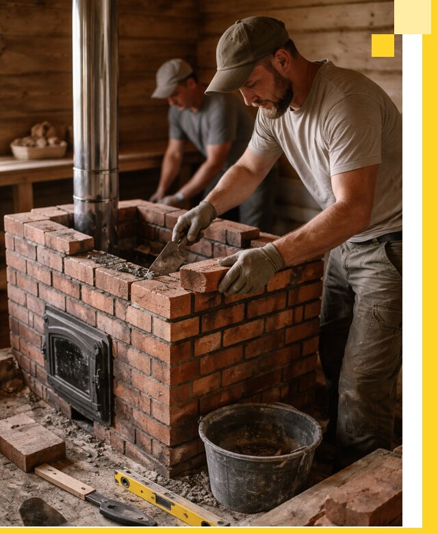 Кирпичные печи для бани под ключ в Апшеронске, проект и монтаж