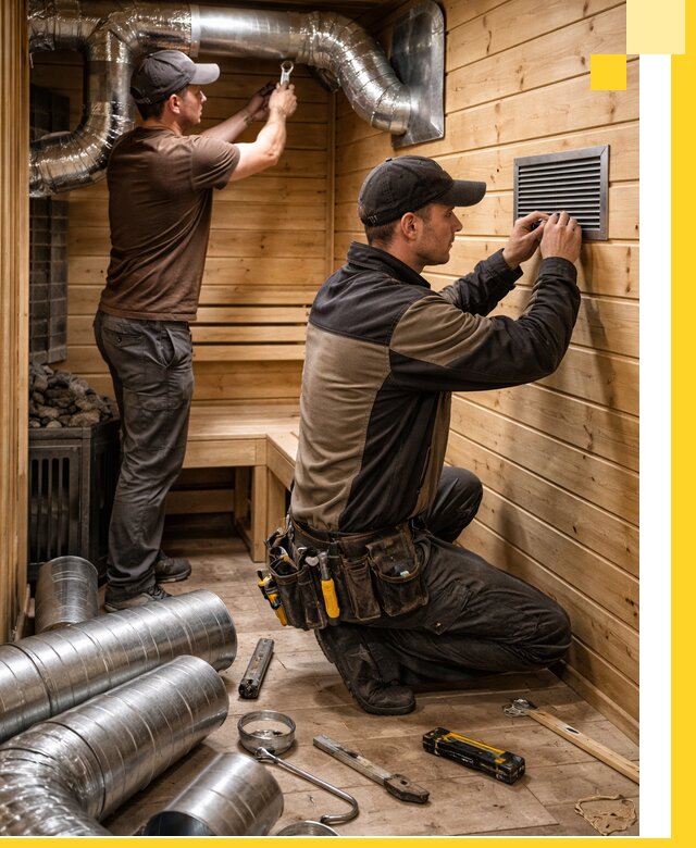 Проектирование и монтаж вентиляции бани в Апшеронске под ключ