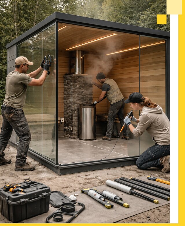 Проектирование и строительство стеклянных бань в Апшеронске