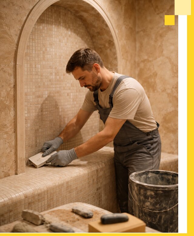 Профессиональная отделка хамамов с мозаикой под ключ в Апшеронске