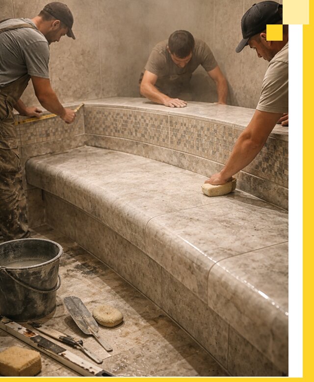 Изготовление и установка сидений для хамама в Апшеронске