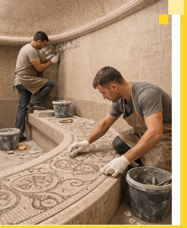 Плитка для хамама в Апшеронске, укладка, подбор и поставка